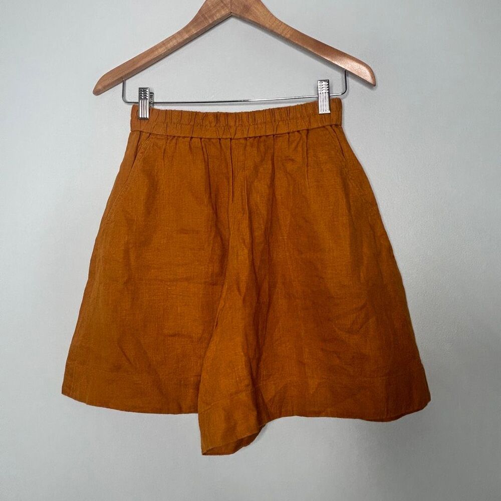 COS Wide-Leg Elastic Waist Pull-On Shorts Rust Orange